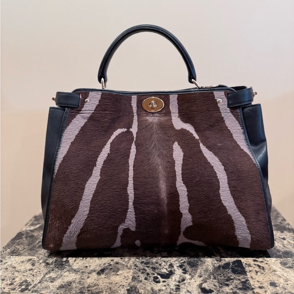 Coach Gramercy Satchel in Zebra-Print Haircalf - Picture 3 of 16